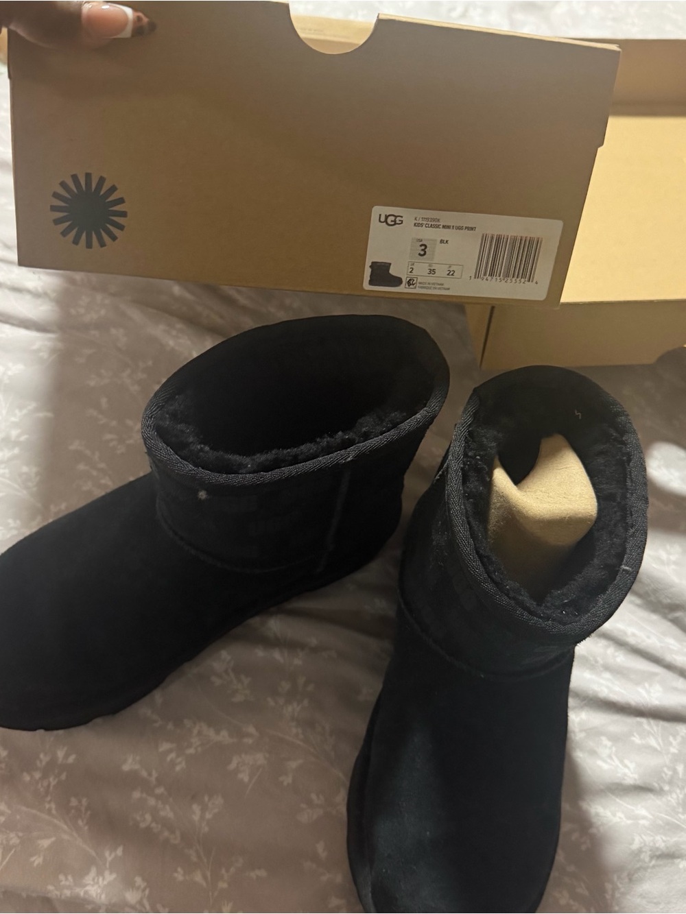 UGG Classic Mini II Short Black Suede Boots for Women